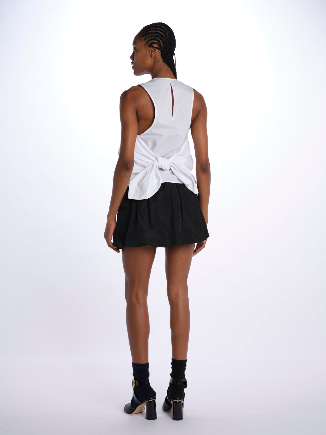 Top nero popeline con nodo G101 0132 1101 n21 