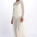 LEILA DOT SHEER LEILA DOT SHEER ANKLE GOWN CREAM needle & tread 