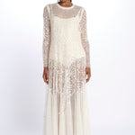 LEILA DOT SHEER LEILA DOT SHEER ANKLE GOWN CREAM needle & tread 