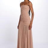 ADELE abito in tulle plisse SS24 9129 LATTE retrofete 