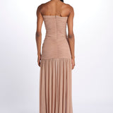 ADELE abito in tulle plisse SS24 9129 LATTE retrofete 