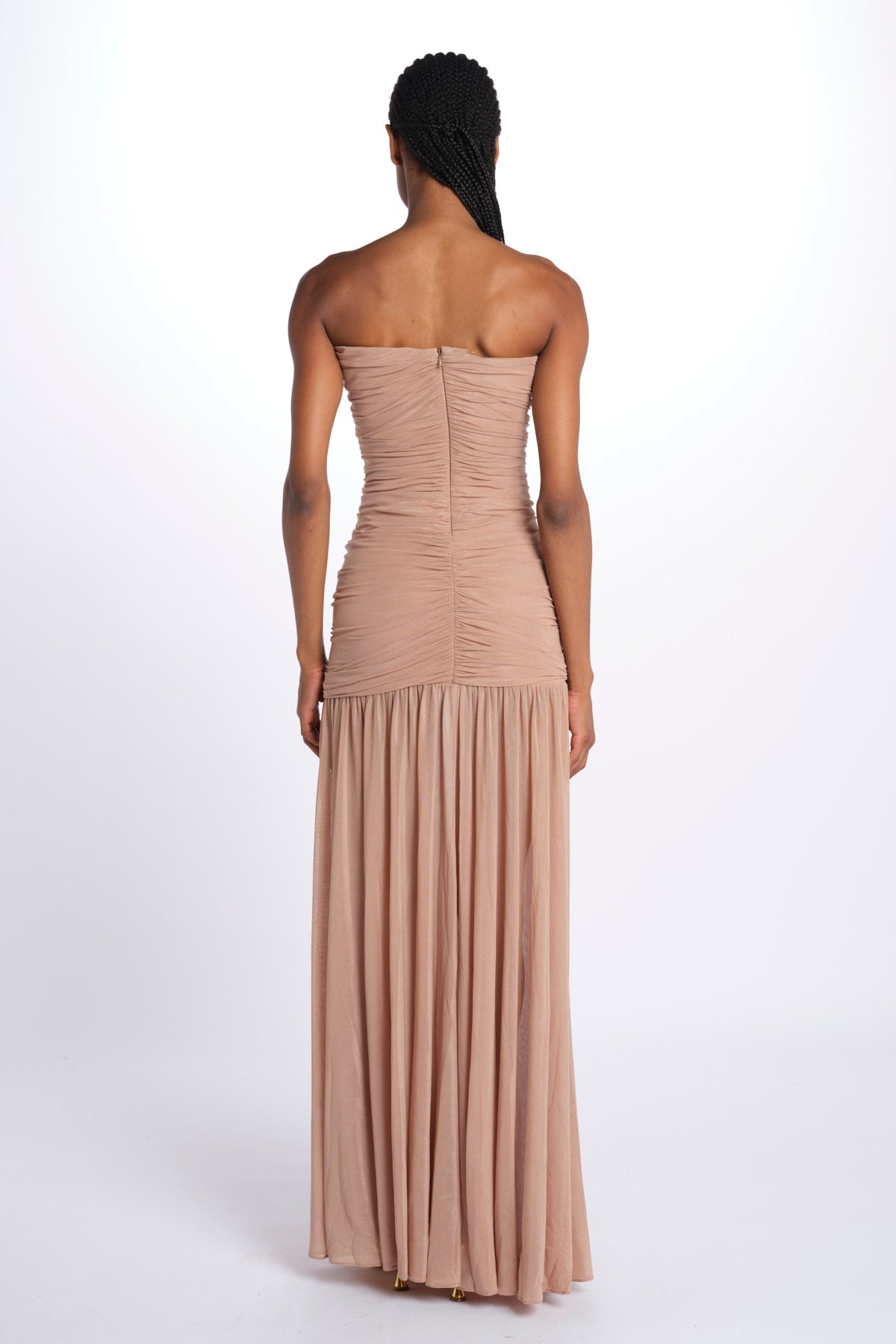 ADELE abito in tulle plisse SS24 9129 LATTE retrofete 