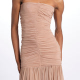 ADELE abito in tulle plisse SS24 9129 LATTE retrofete 