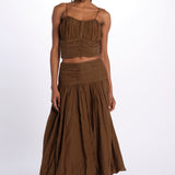 Gonna lunga pieghe CHERRY SKIRT MILITARY scarlett poppies 