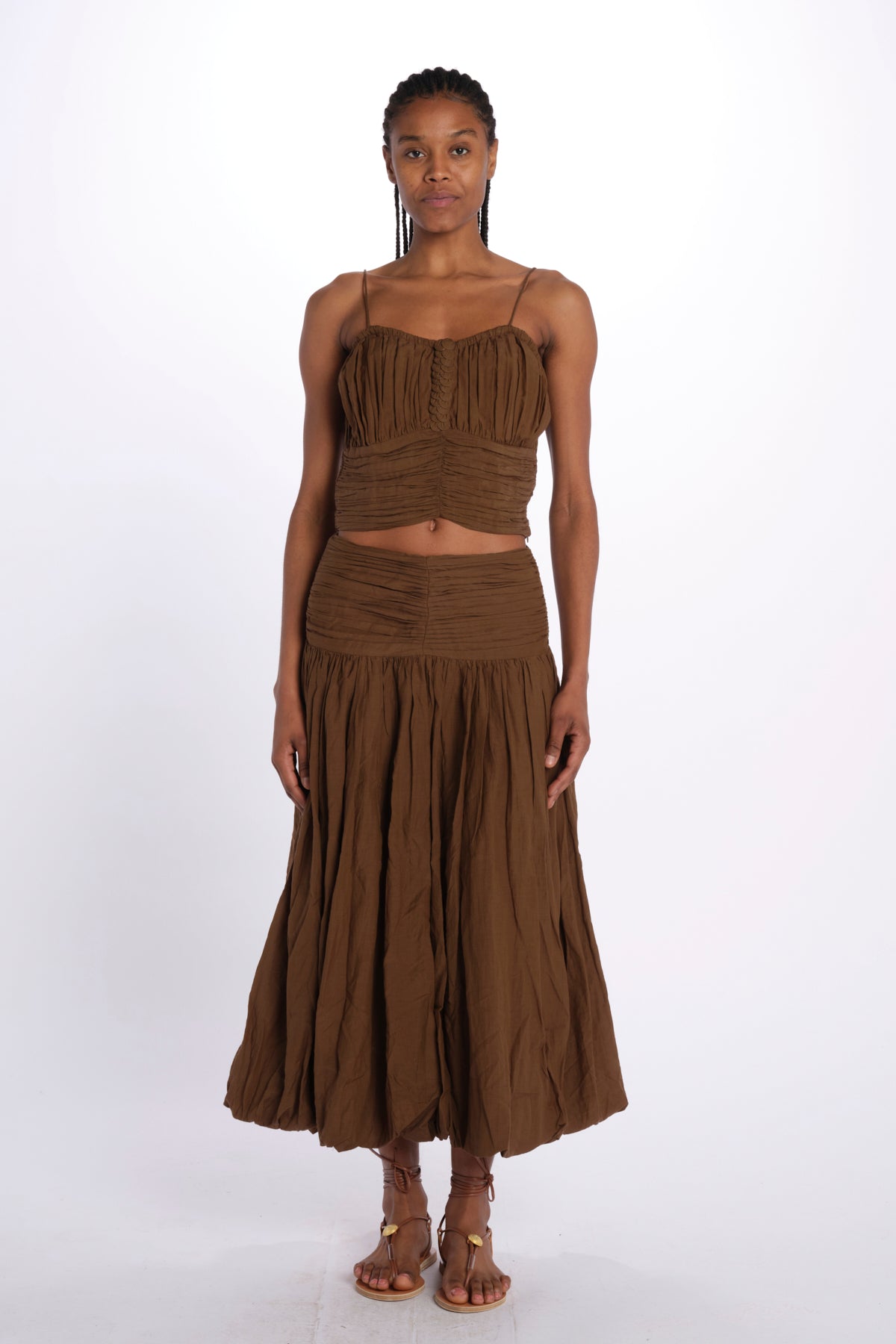 Gonna lunga pieghe CHERRY SKIRT MILITARY scarlett poppies 