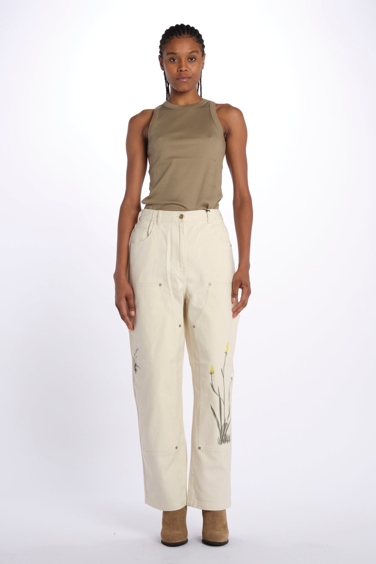 RAINE pantaloni a vita alta con gamba ampia e ricami 179553 U111 scotch&soda 