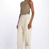 RAINE pantaloni a vita alta con gamba ampia e ricami 179553 U111 scotch&soda 