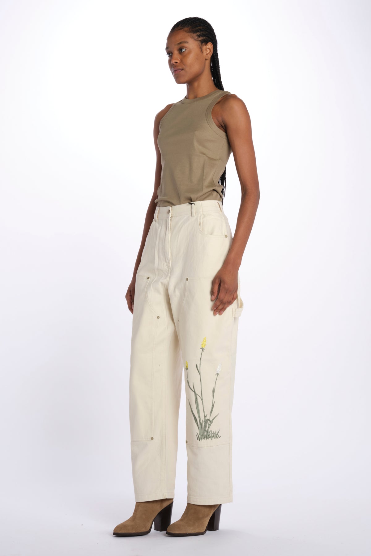 RAINE pantaloni a vita alta con gamba ampia e ricami 179553 U111 scotch&soda 