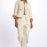 RAINE pantaloni a vita alta con gamba ampia e ricami 179553 U111 scotch&soda 