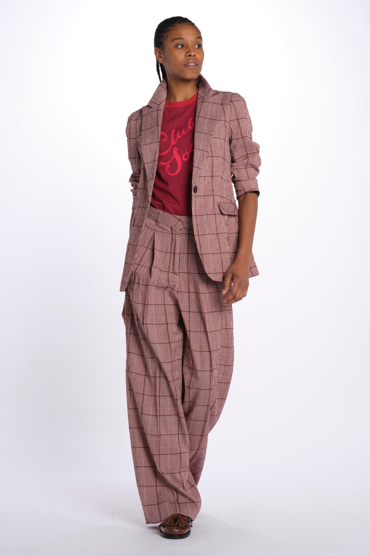 pantaloni seersucker principe di galles 179558 U106 scotch&soda 