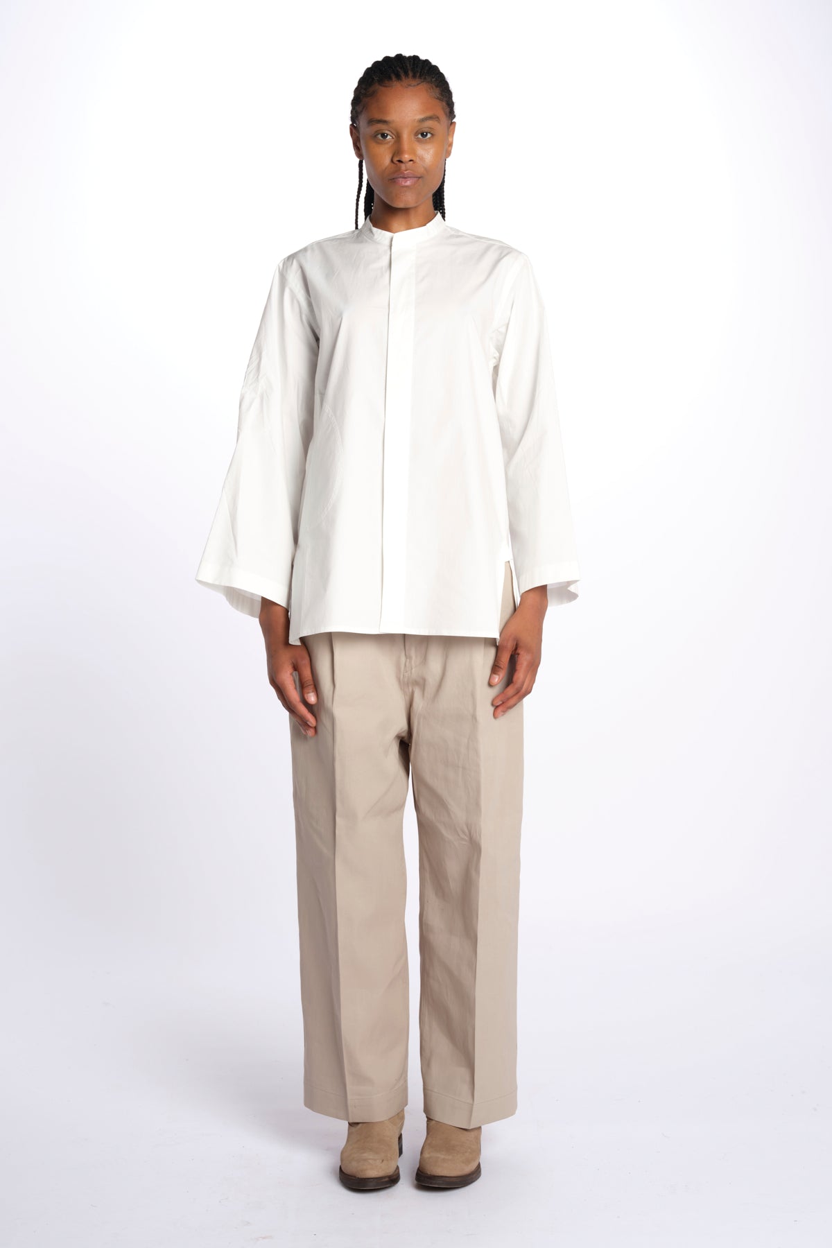 Camicia collo guru con tasca BELGRADE OFFWHITE sofie d'hoore 