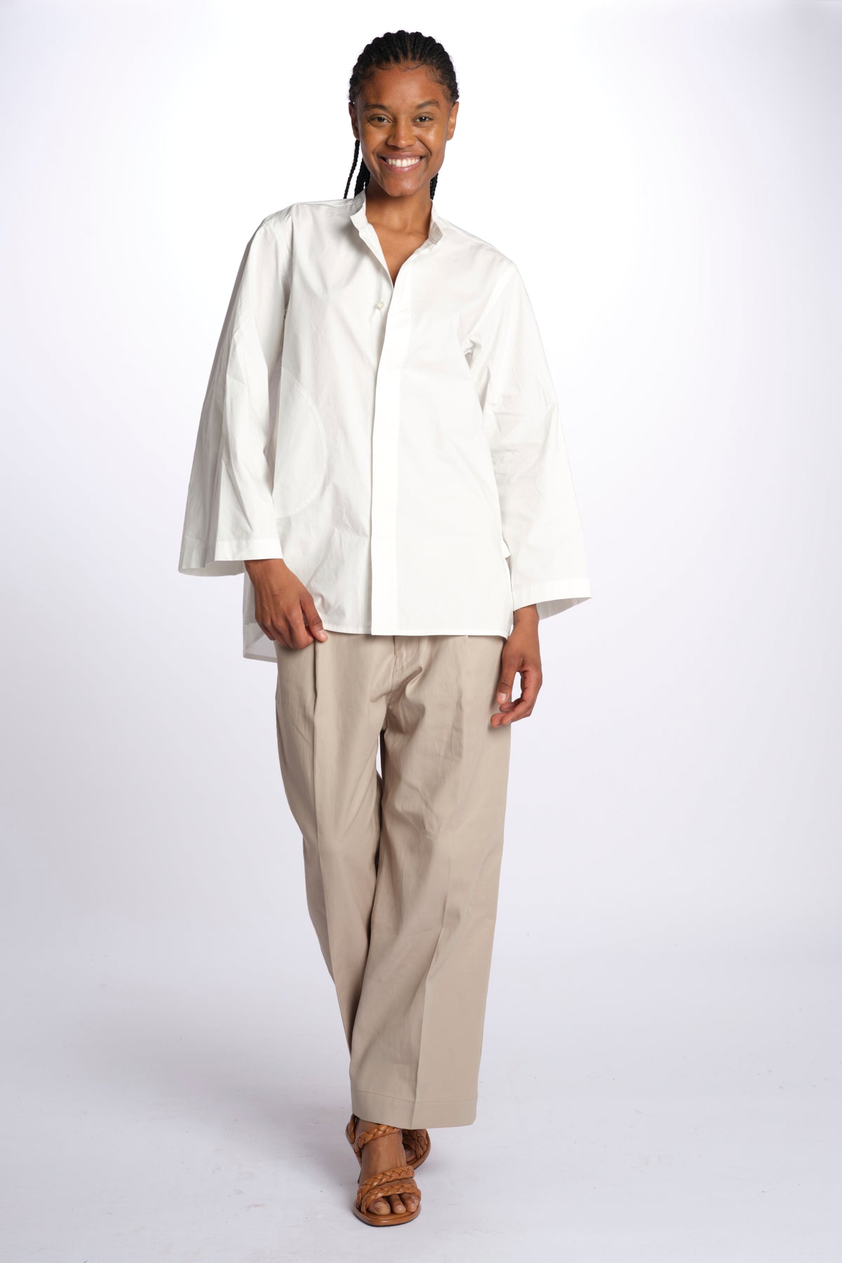 Camicia collo guru con tasca BELGRADE OFFWHITE sofie d'hoore 