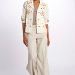 LORAINE giacca con fiori ricamati E25VE013 ECRU stella forest 