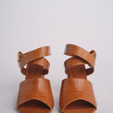 Sandalo ALLEGRA 90 MULE tacco largo F819CRC CAMEL studio AMELIA 