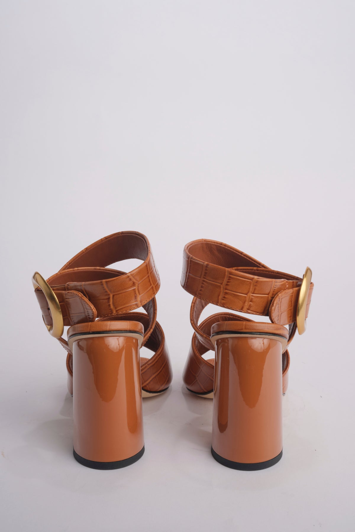 Sandalo ALLEGRA 90 MULE tacco largo F819CRC CAMEL studio AMELIA 