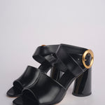 Sandalo ALLEGRA 90 MULE tacco largo F819SPZ BLACK studio AMELIA 