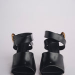 Sandalo ALLEGRA 90 MULE tacco largo F819SPZ BLACK studio AMELIA 