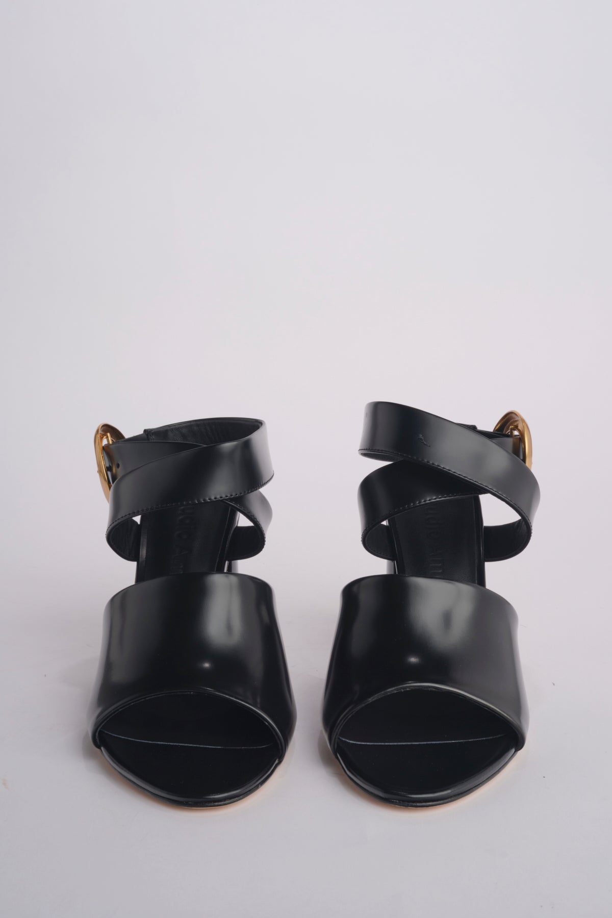 Sandalo ALLEGRA 90 MULE tacco largo F819SPZ BLACK studio AMELIA 