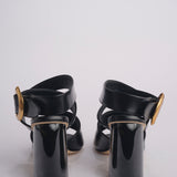 Sandalo ALLEGRA 90 MULE tacco largo F819SPZ BLACK studio AMELIA 