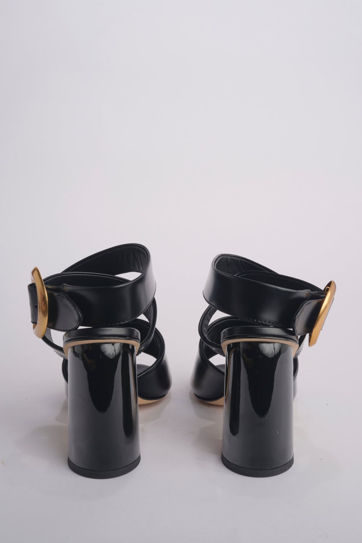 Sandalo ALLEGRA 90 MULE tacco largo F819SPZ BLACK studio AMELIA 