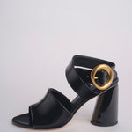 Sandalo ALLEGRA 90 MULE tacco largo F819SPZ BLACK studio AMELIA 