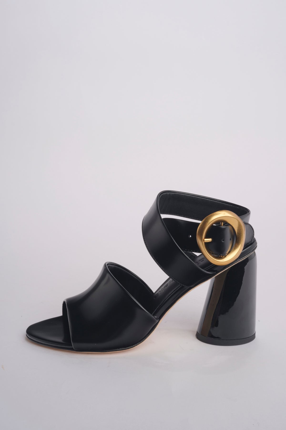 Sandalo ALLEGRA 90 MULE tacco largo F819SPZ BLACK studio AMELIA 