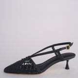 Sabot NEXUS 50 HEEL intrecciato tacco 5 F839CFC BLACK studio AMELIA 