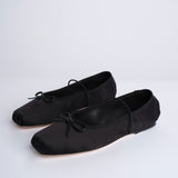 MIGNON ballerina in raso con punta quadrata F846SE1 BLK studio AMELIA 
