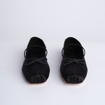 MIGNON ballerina in raso con punta quadrata F846SE1 BLK studio AMELIA 