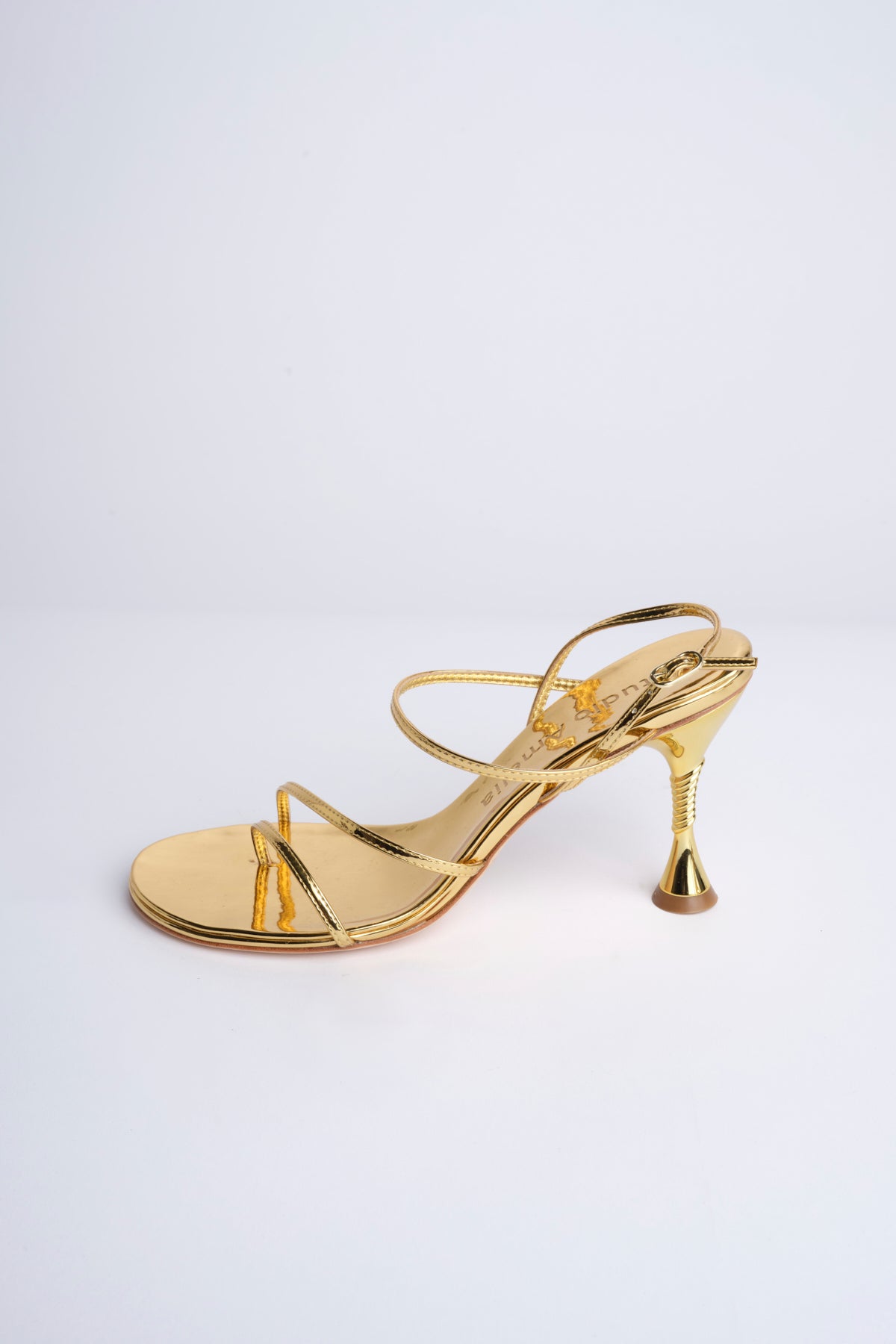 HELIX 90 sandalo in nappa spazzolata F849CFS GLD studio AMELIA 