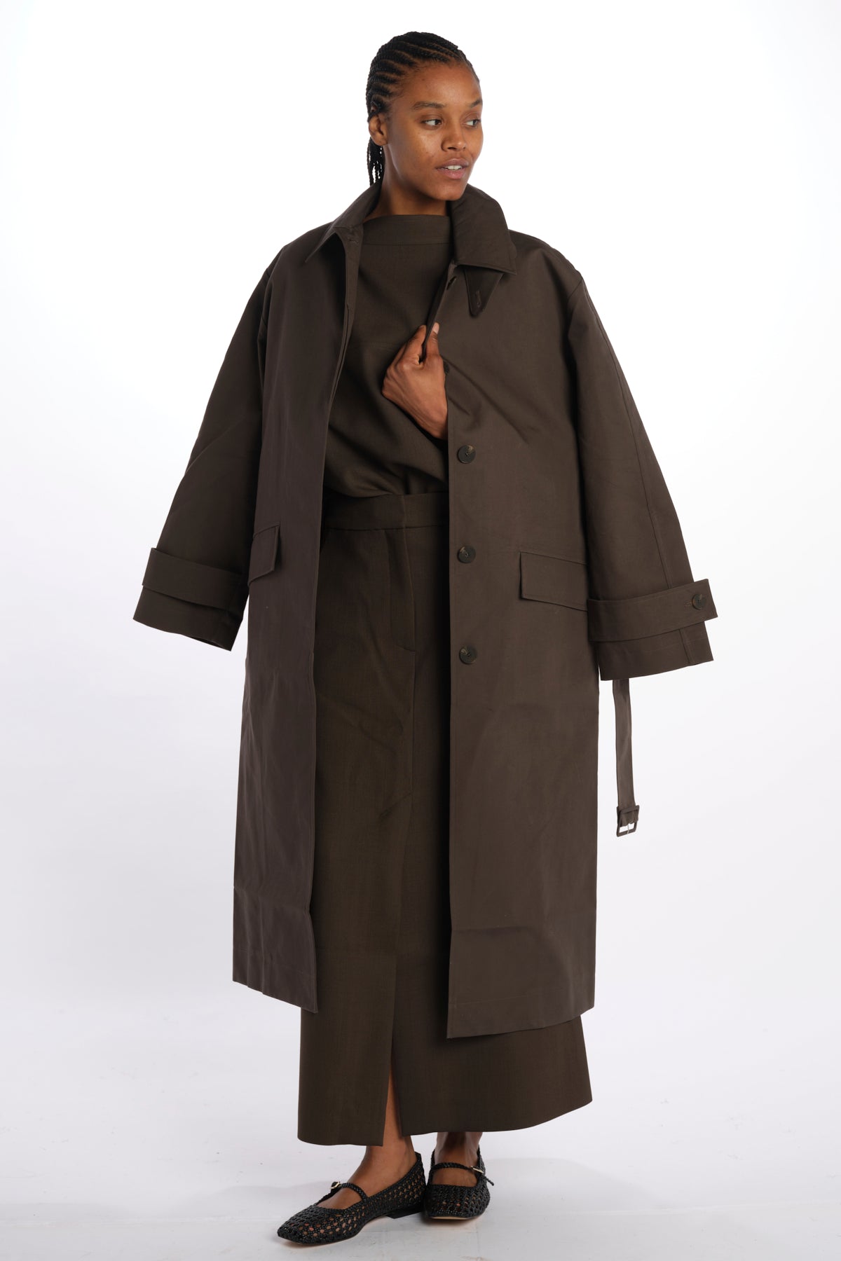 Gonna lunga con spacco davanti GAIA1564 MOSS studio nicholson 
