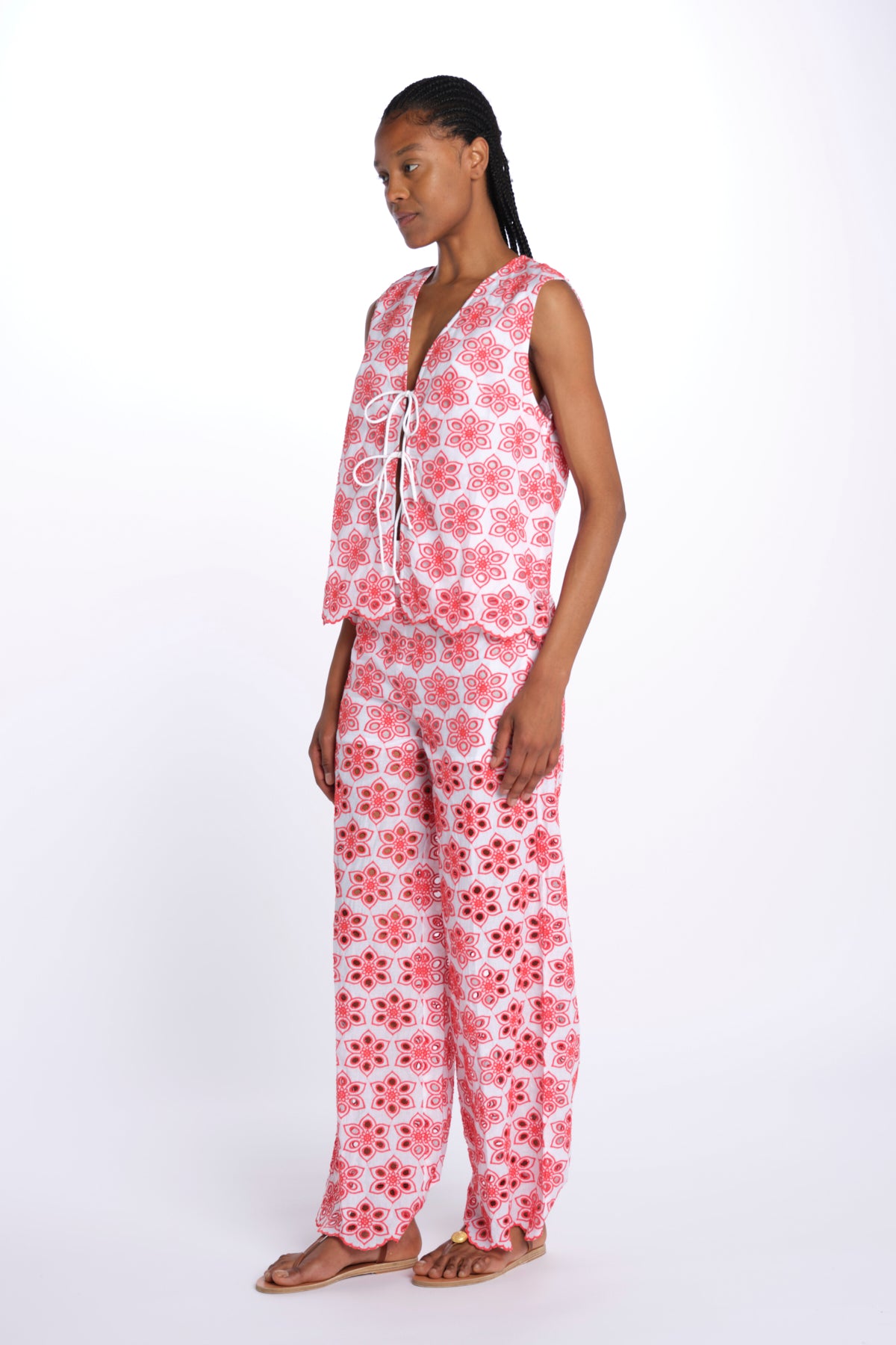 Gilet BAO TOP ricamo fiori S25016 EYELETRED sundress 