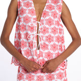 Gilet BAO TOP ricamo fiori S25016 EYELETRED sundress 