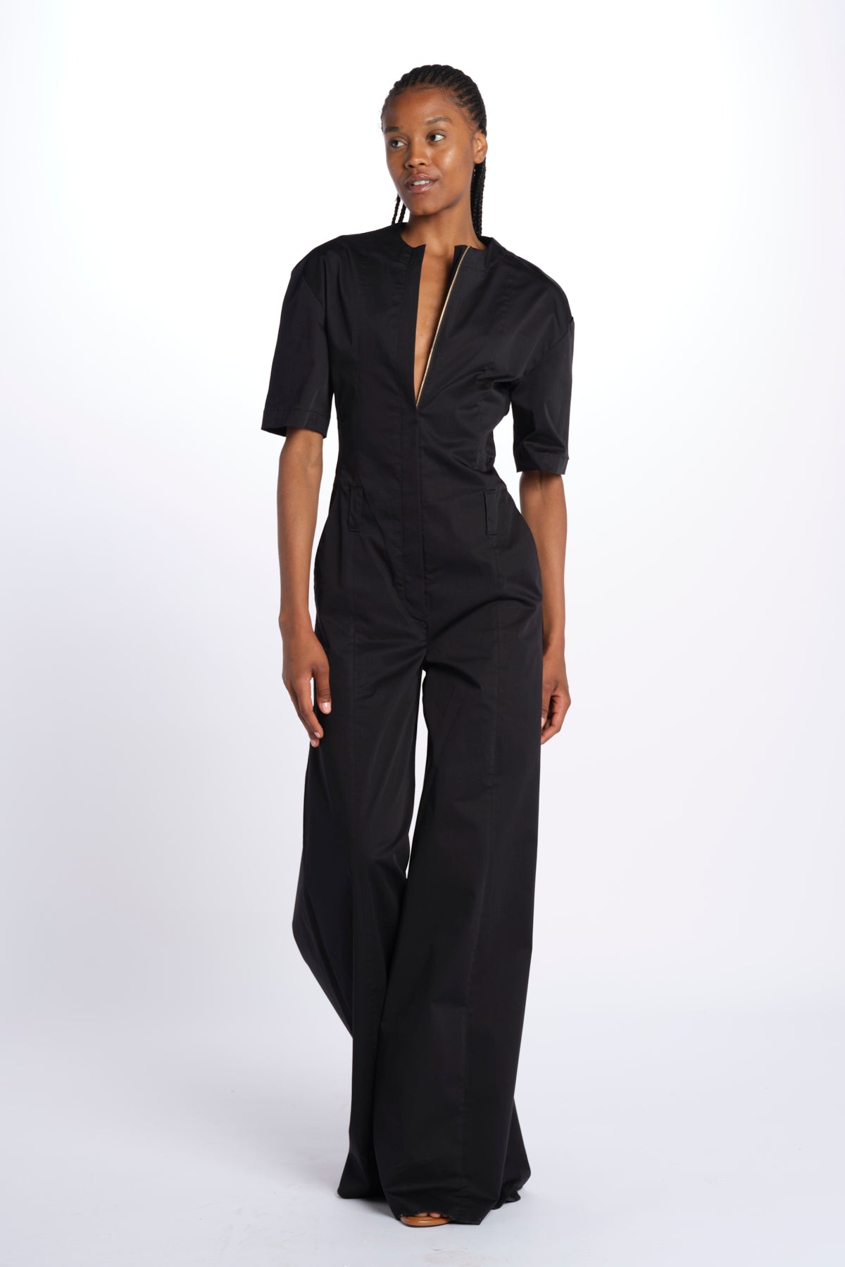 Tuta m/c BIANCA con zip BIANCA 3109 BLACK the latest 