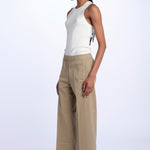 Pantalone PENSIL cotone con elastico PENSIL KHAKI true avenue 