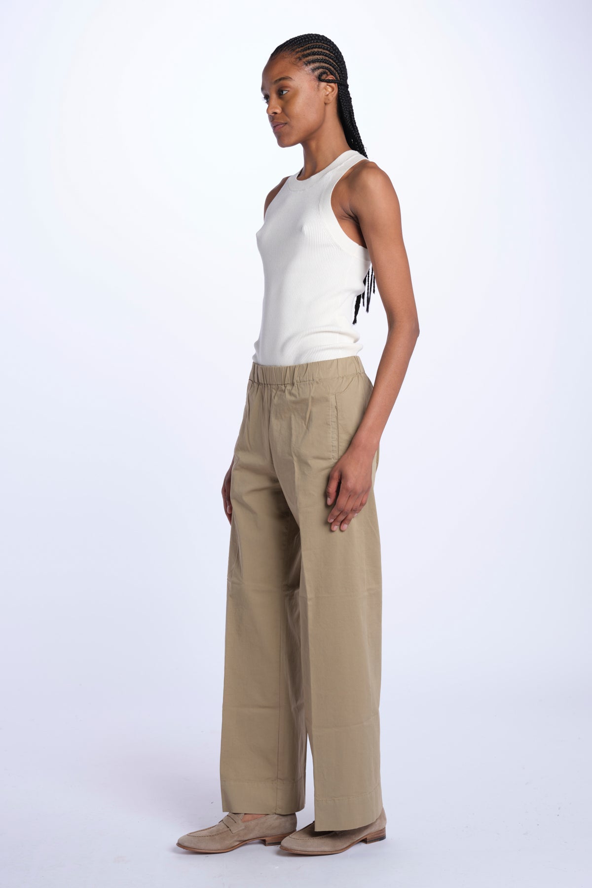 Pantalone PENSIL cotone con elastico PENSIL KHAKI true avenue 