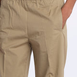 Pantalone PENSIL cotone con elastico PENSIL KHAKI true avenue 