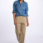 Pantalone PENSIL cotone con elastico PENSIL KHAKI true avenue 