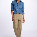 Pantalone PENSIL cotone con elastico PENSIL KHAKI true avenue 