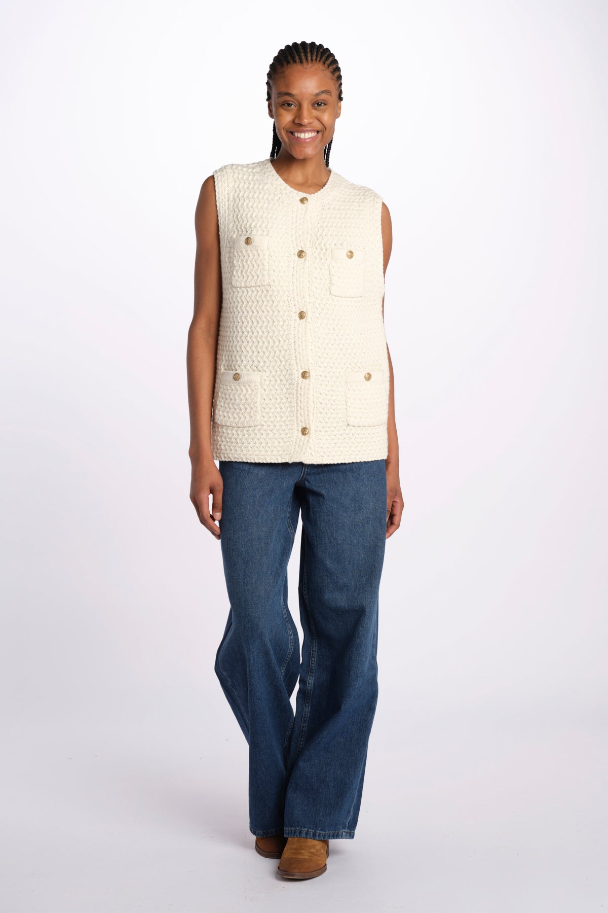 Gilet lungo uncinetto ELISABETH ECRU003 vanessa bruno 