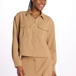 Camicia COLVIN bottoni oro CP3241142 KHAKI veronica beard 
