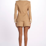 Blazer EDISON doppio petto con profilo TW4610536 KHAKI veronica beard 