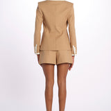 Blazer EDISON doppio petto con profilo TW4610536 KHAKI veronica beard 