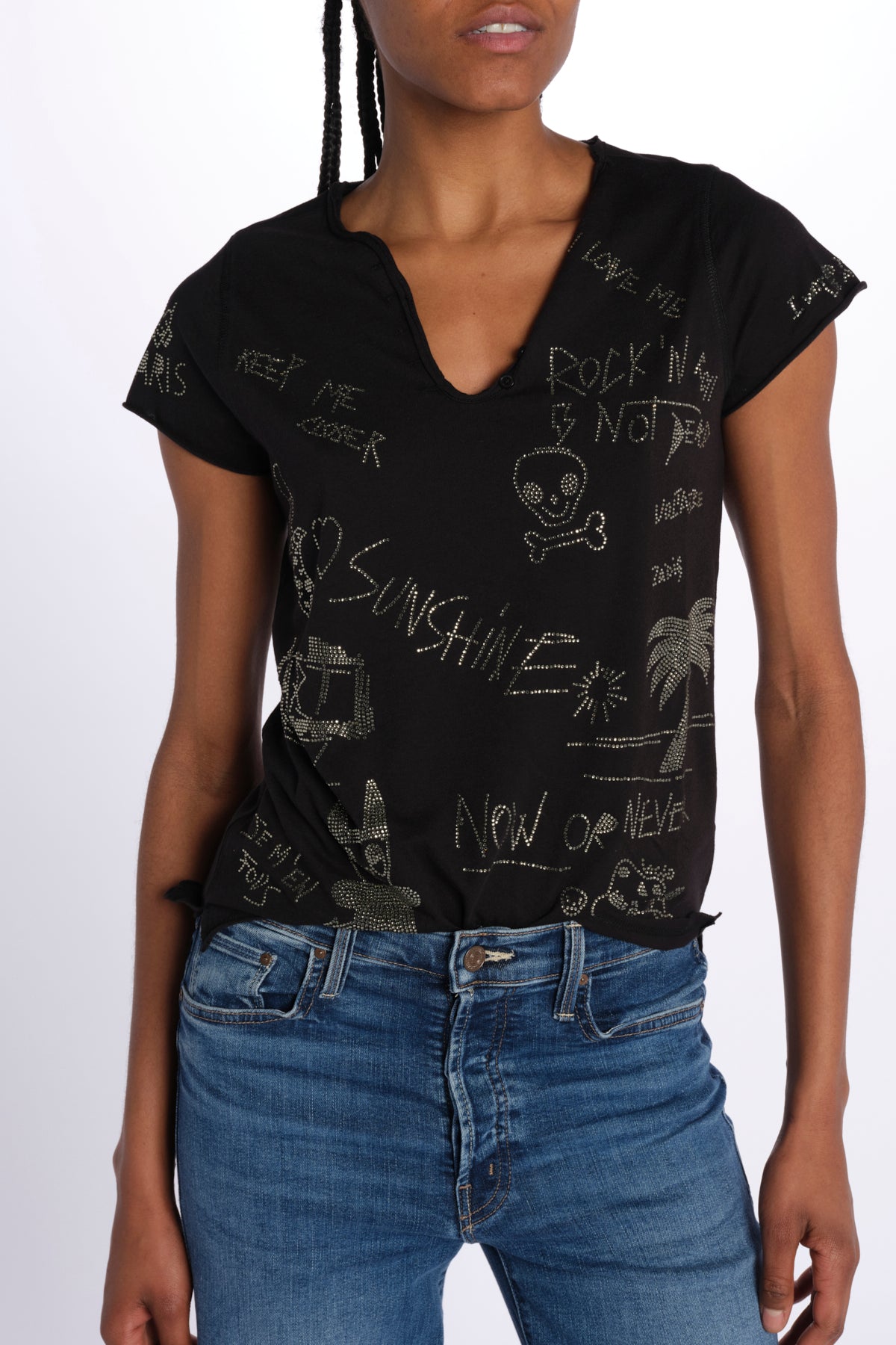 Tunisien ml cl multi strass JWTN02633 BLACK zadig & voltaire 