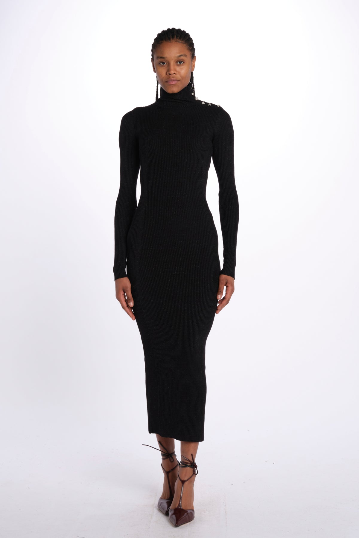 MIREILLE abito in maglia scollo schiena KWDR00179 NERO zadig & voltaire 