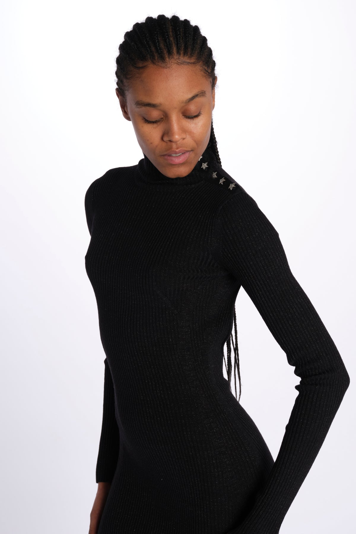 MIREILLE abito in maglia scollo schiena KWDR00179 NERO zadig & voltaire 