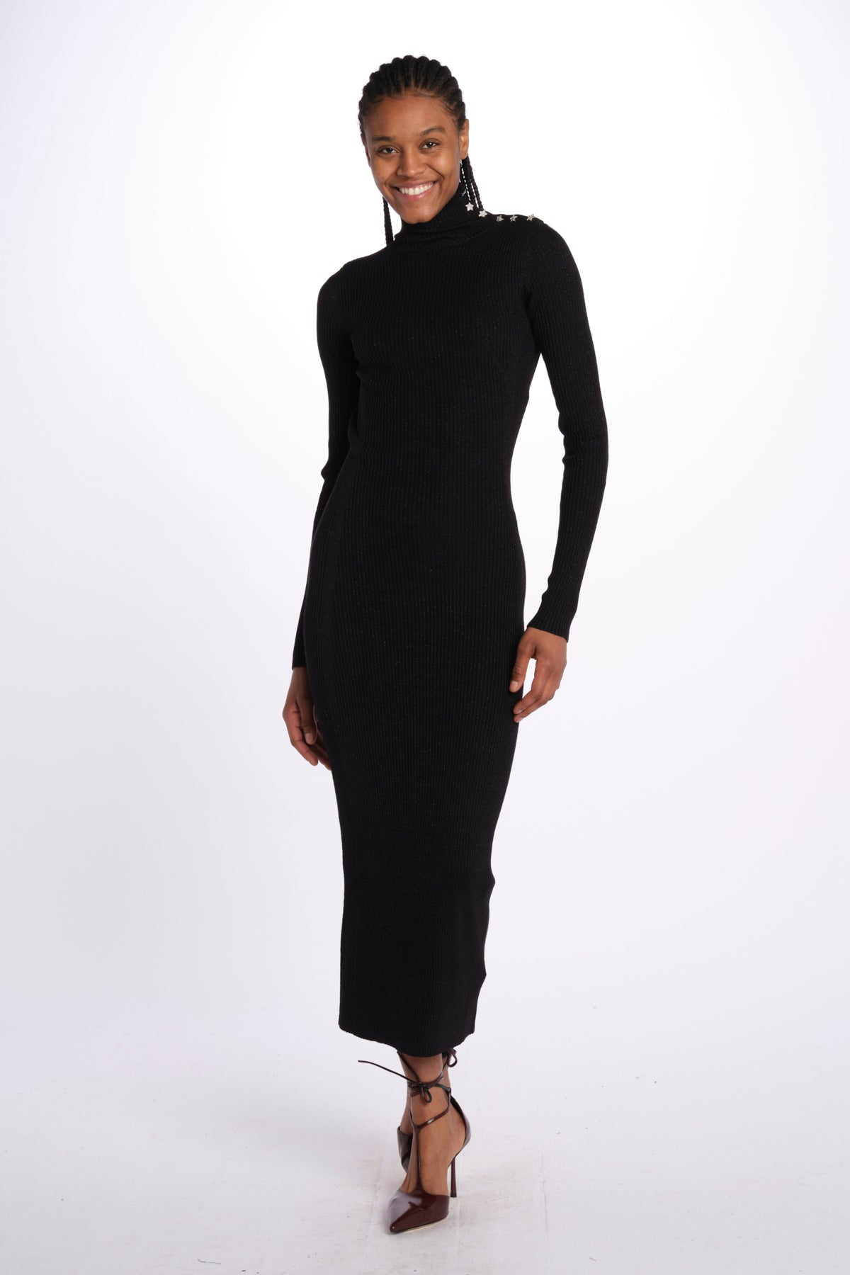 MIREILLE abito in maglia scollo schiena KWDR00179 NERO zadig & voltaire 