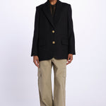 VICKA giacca in tweed lurex con bottoni oro WWBL00838 NERO zadig & voltaire 