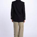 VICKA giacca in tweed lurex con bottoni oro WWBL00838 NERO zadig & voltaire 