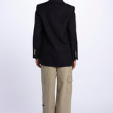 VICKA giacca in tweed lurex con bottoni oro WWBL00838 NERO zadig & voltaire 